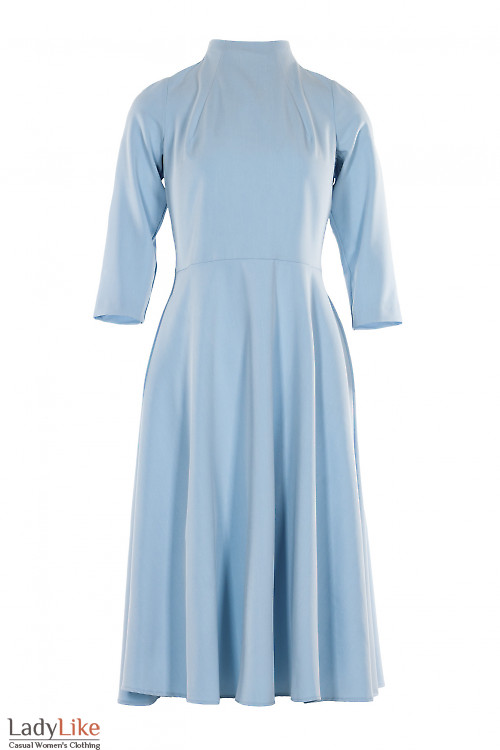 Элегантное голубое платье.Деловая женская одежда фото
