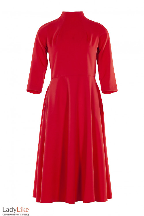 Элегантное красное платье.Деловая женская одежда фото