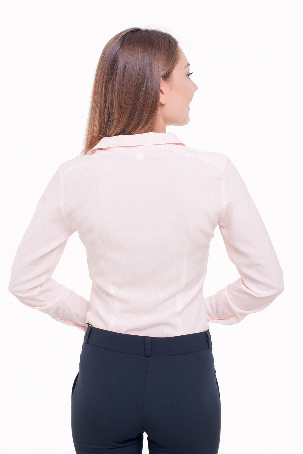 как выглядит Mild Pink Blouse With Pintucks Fashionable NEW High Quality фото