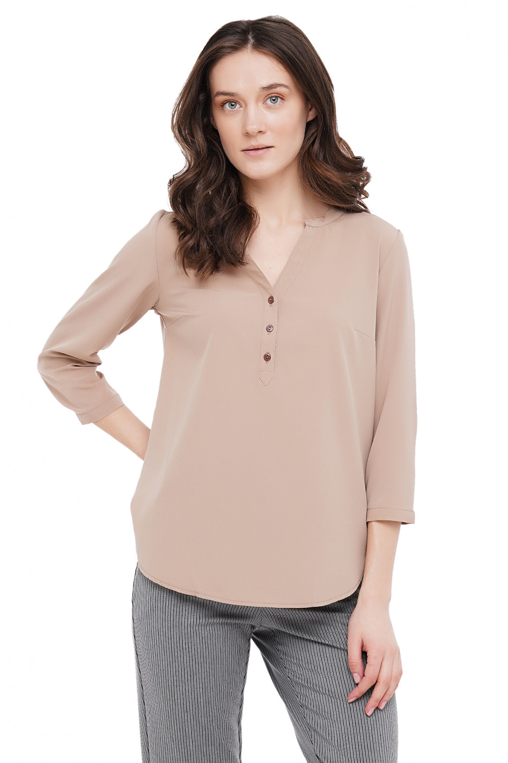 Beige blouse Size 2, 4, 6, 8 US Fashionable NEW High Quality