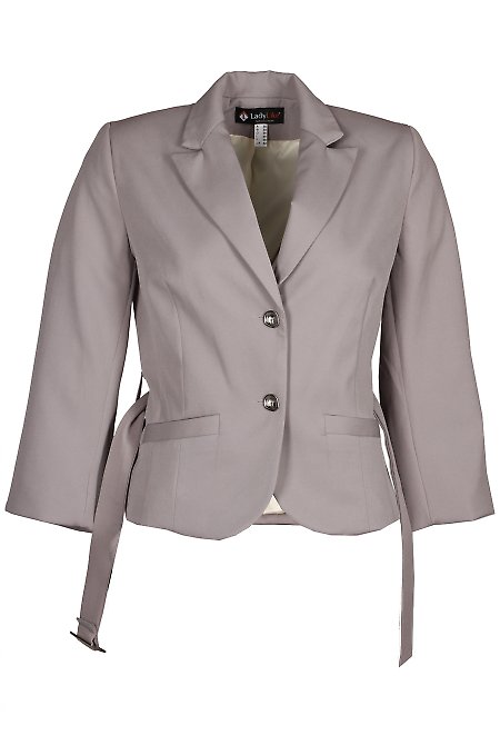 Жакет сірий 3/4 рукав з поясом Жіночий Одяг LadyLike фото