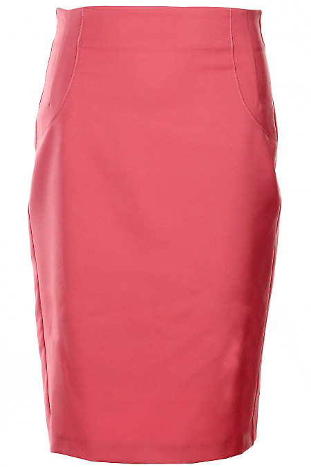 Спідниця без поясу ніжно-рожева Діловий жіночий одяг фото