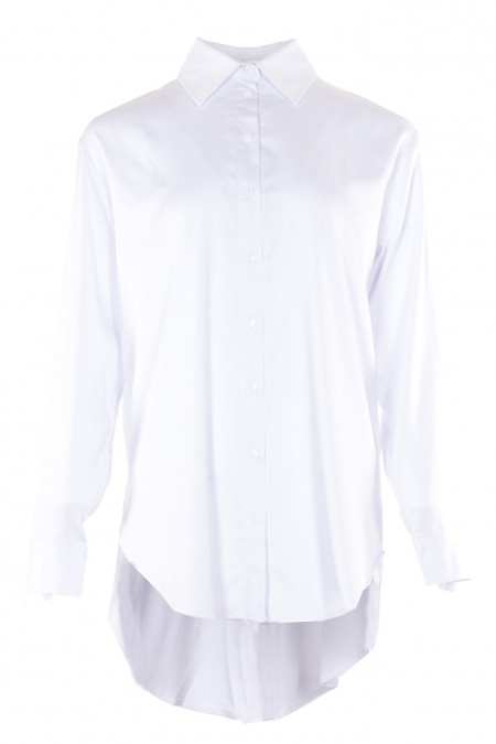 Блузка біла оверсайз подовжена. Діловий жіночий одяг фото