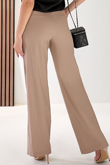 Брюки палаццо бежеві ззаду