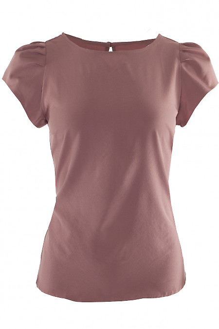 Блузка з коротким рукавом темно-рожева Діловий жіночий одяг фото