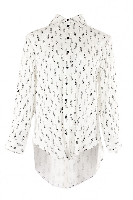 Блузка белая из муслина. Деловая женская одежда фото