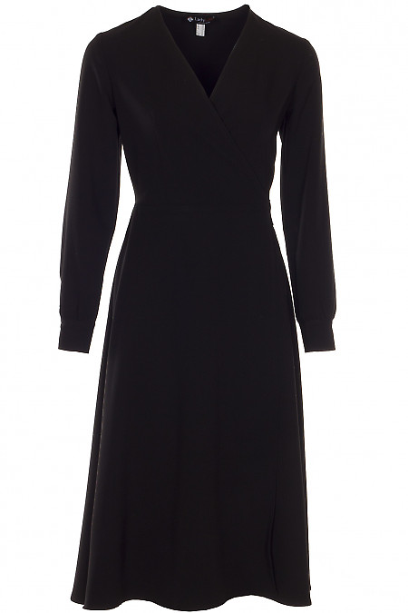 Сукня чорна на запах Діловий жіночий одяг фото