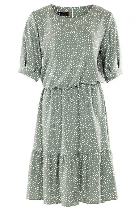 Сукня хакі в горошок Діловий жіночий одяг фото