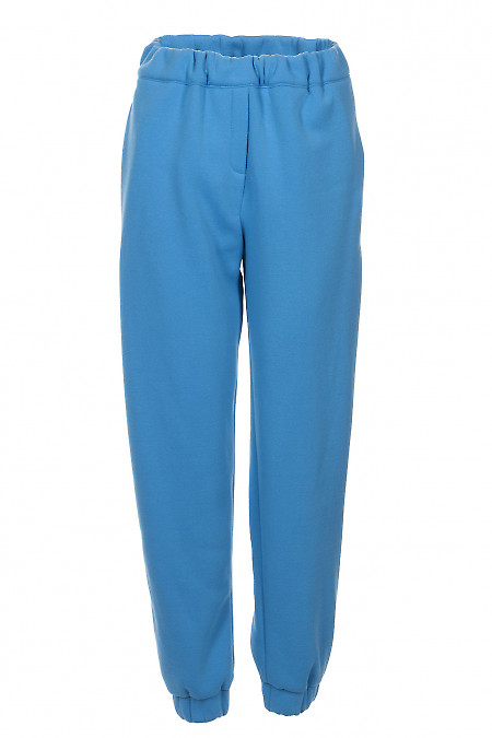 Штани спортивні утеплені блакитні Діловий жіночий одяг фото
