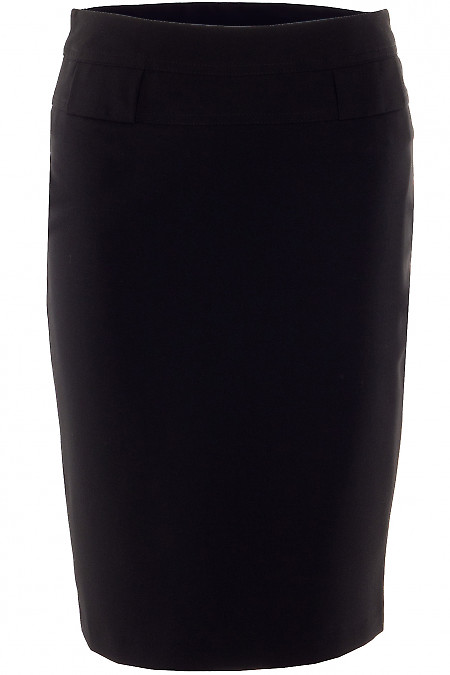 Юбка черная с разрезом Деловая женская одежда фото