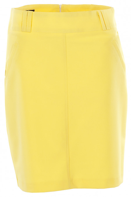 Юбка короткая ярко-желтая Деловая женская одежда фото