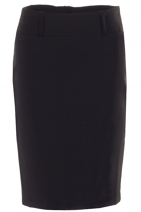 Спідниця з бантовою складкою чорна Діловий жіночий одяг фото