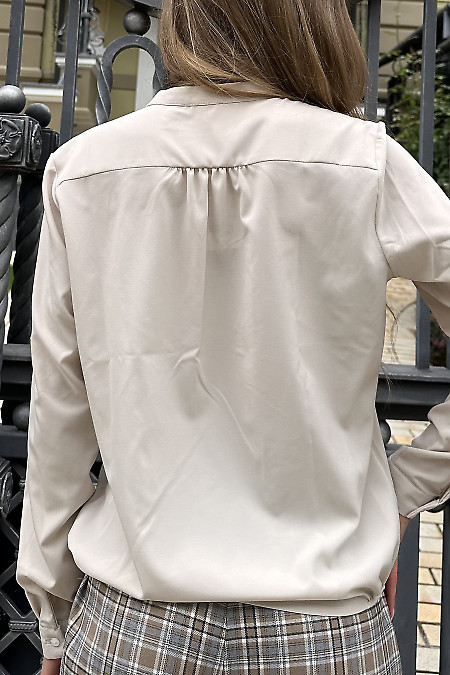 Блуза довгі рукава з манжетами. Діловий жіночий одяг фото