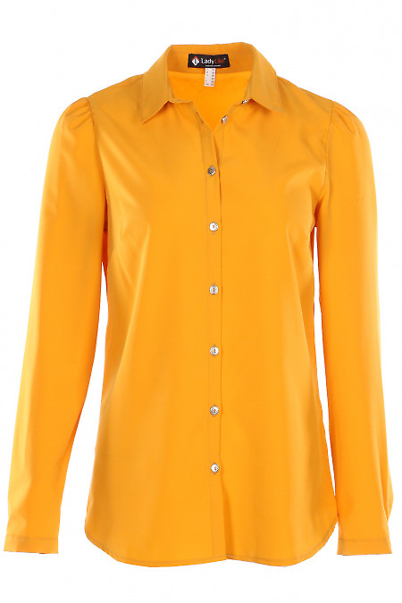 Блузка гірчична Діловий жіночий одяг фото