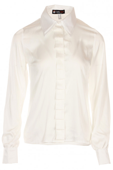 Блузка біла шовковиста Діловий жіночий одяг фото