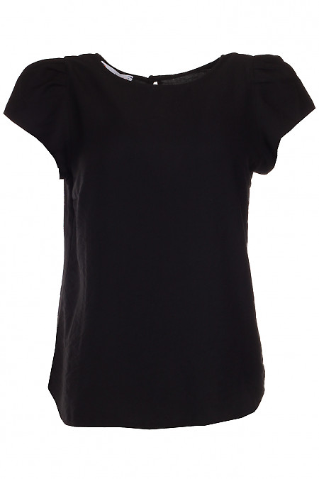 Блузка чорного кольору. Діловий жіночий одяг фото