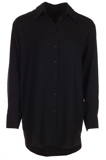 Блузка довга чорна Діловий жіночий одяг фото