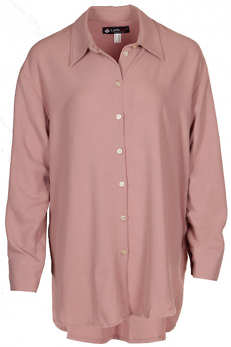 Блузка довга рожева Діловий жіночий одяг фото