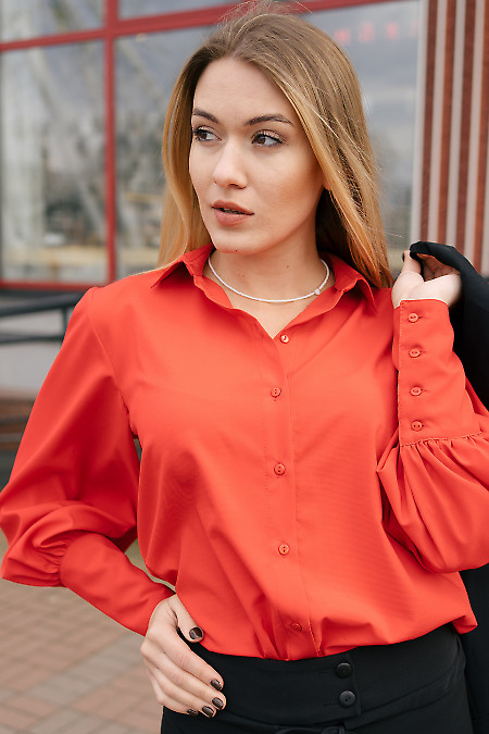 Блузка широкі манжети з гудзиками. Діловий жіночий одяг фото