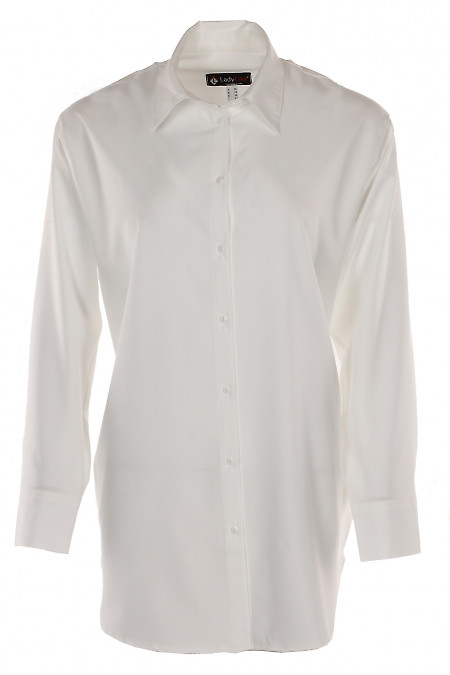 Блузка вільного силуету біла Діловий жіночий одяг фото
