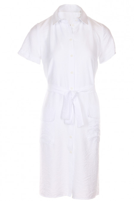 Платье-халат белое Деловая женская одежда фото