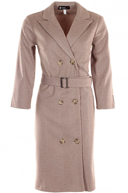 Сукня-жакет тепла коричнева Діловий жіночий одяг фото