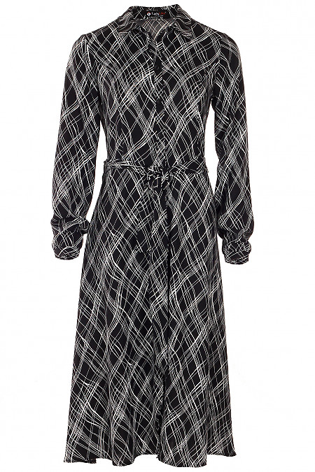 Сукня чорна в розводи Діловий жіночий одяг фото
