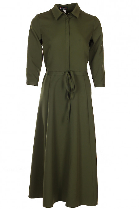 Сукня на кулісі хакі Діловий жіночий одяг фото