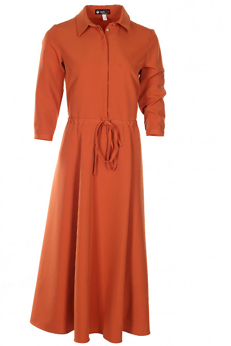 Сукня на кулісі цегляна Діловий жіночий одяг фото