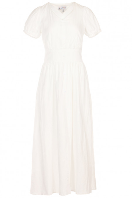 Сукня біла попереду з розрізом. Діловий жіночий одяг фото