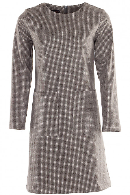 Сукня тепла з накладними кишенями Діловий жіночий одяг фото