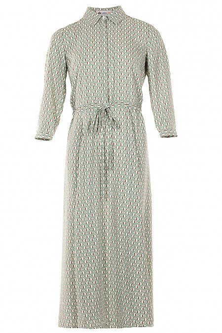 Сукня оливкова  з куліскою. Діловий жіночий одяг фото