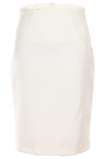 Спідниця біла з високою талією Діловий жіночий одяг фото