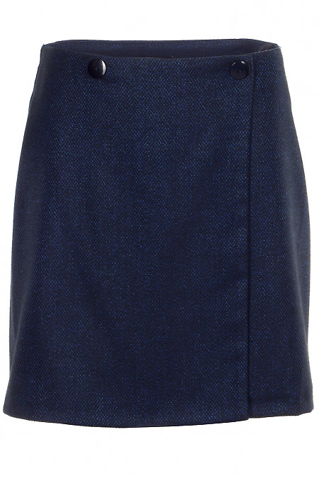 Спідниця коротка синя тепла Діловий жіночий одяг фото
