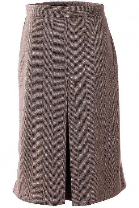 Юбка со складочкой теплая в елочку Деловая женская одежда фото