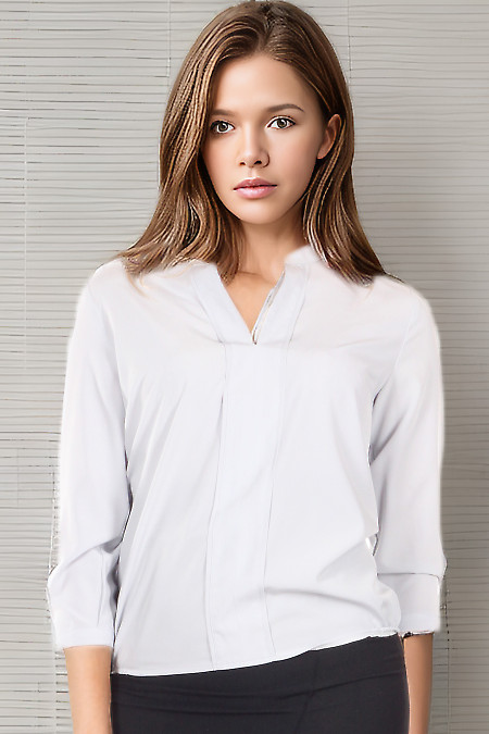 Блузка сірого кольору. Діловий жіночий одяг фото