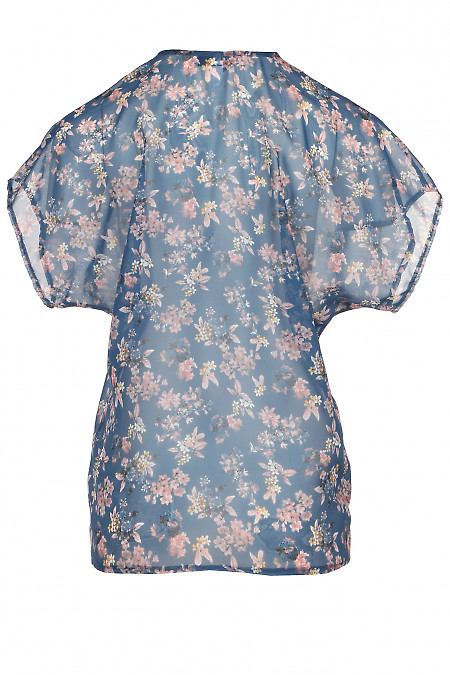 Шифонова блузка в дрібну квітку. Діловий жіночий одяг фото
