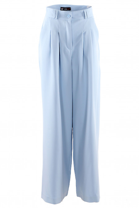 Брюки кльош від стегна блакитні Діловий жіночий одяг фото