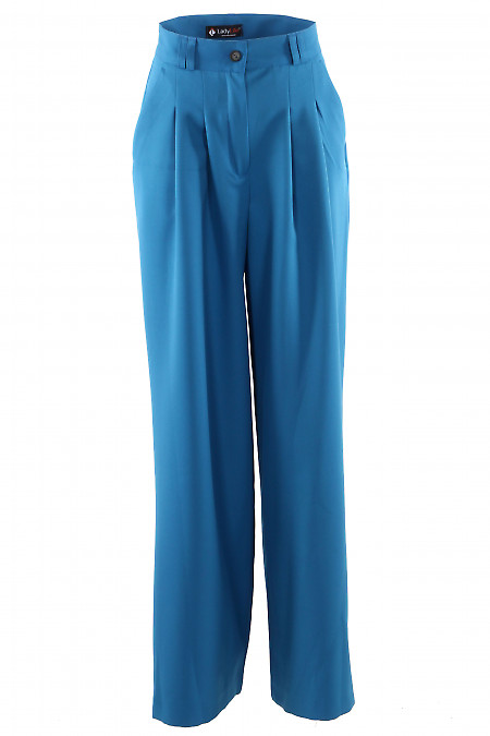 Брюки-палаццо яскраво-сині Діловий жіночий одяг фото