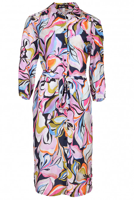 Сукня-халат яскрава літня Діловий жіночий одяг фото