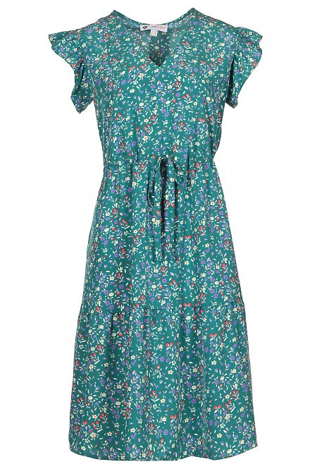 Сукня міді зелена. Діловий  жіночий одяг LadyLike. Зроблено в Україні. фото