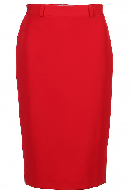Спідниця червона з завищеною талією Діловий жіночий одяг фото