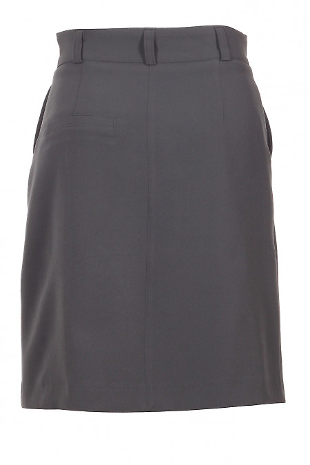 Спідниця міні темно-сіра. Діловий жіночий одяг фото