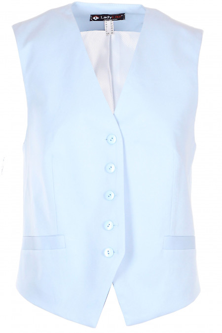 Жилетка коротка блакитна Діловий жіночий одяг фото