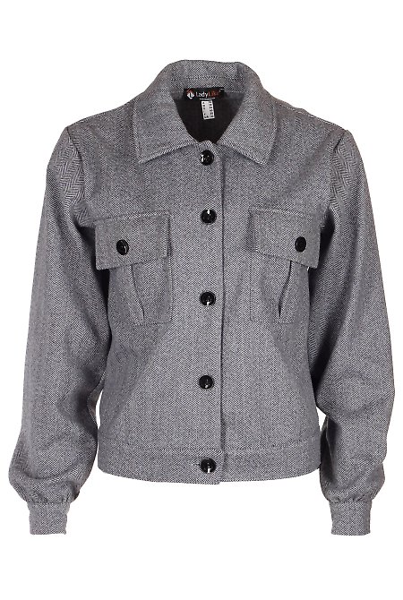 Бомбер в синю ялиночку Купити Одяг LadyLike фото