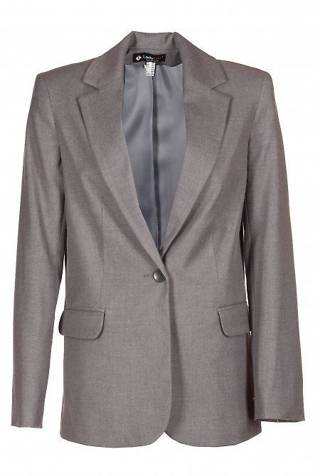 Жакет подовжений світло-сірий Одяг LadyLike фото