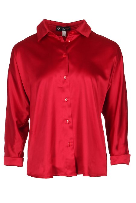 Блузка шелковистая красная Женская Одежда LadyLike фото