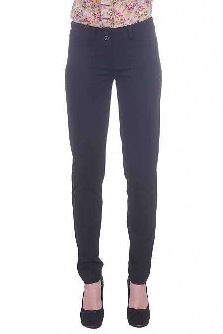 Фото Брюки чорні на флісі без кишень Діловий жіночий одяг 