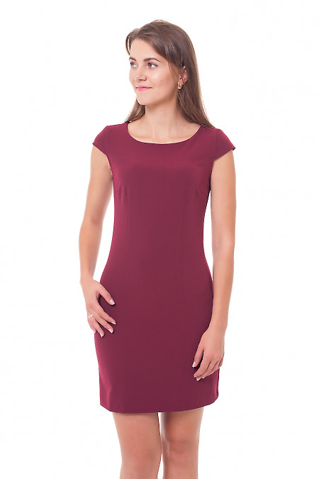 Купити сукню теплу бордову Діловий жіночий одяг фото