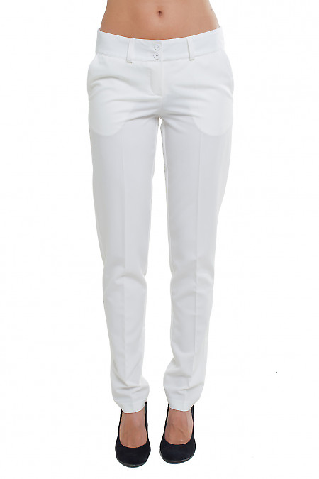 Брюки завужені білі Діловий жіночий одяг фото